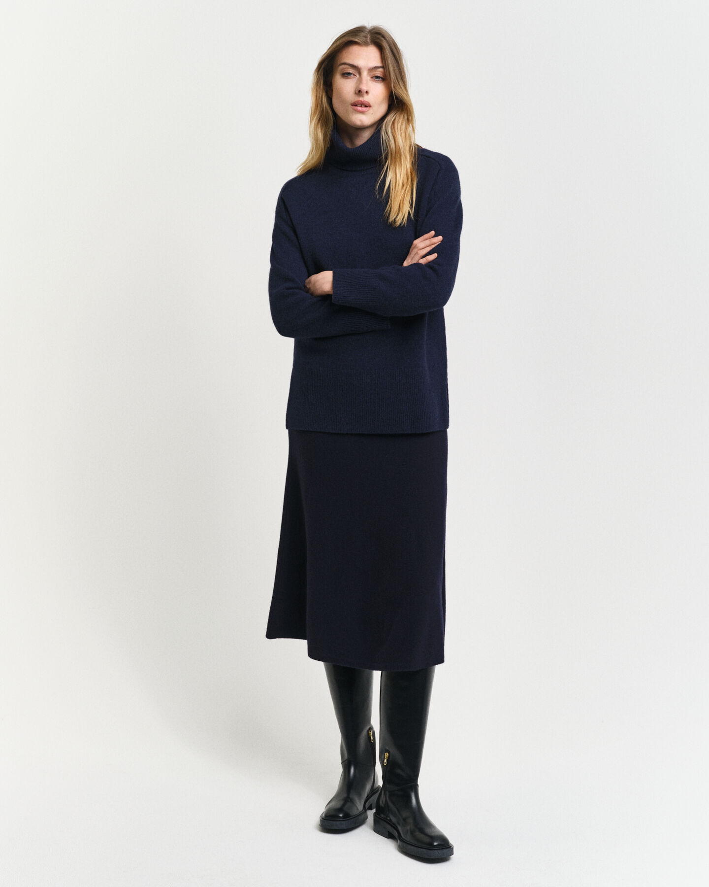 Pull col roulé avec finitions à chevrons