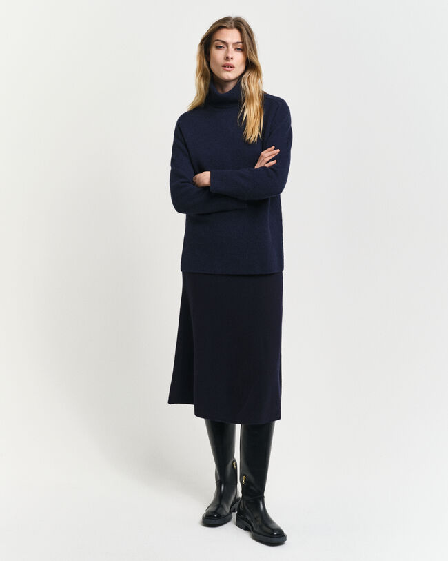 Pull col roulé avec finitions à chevrons