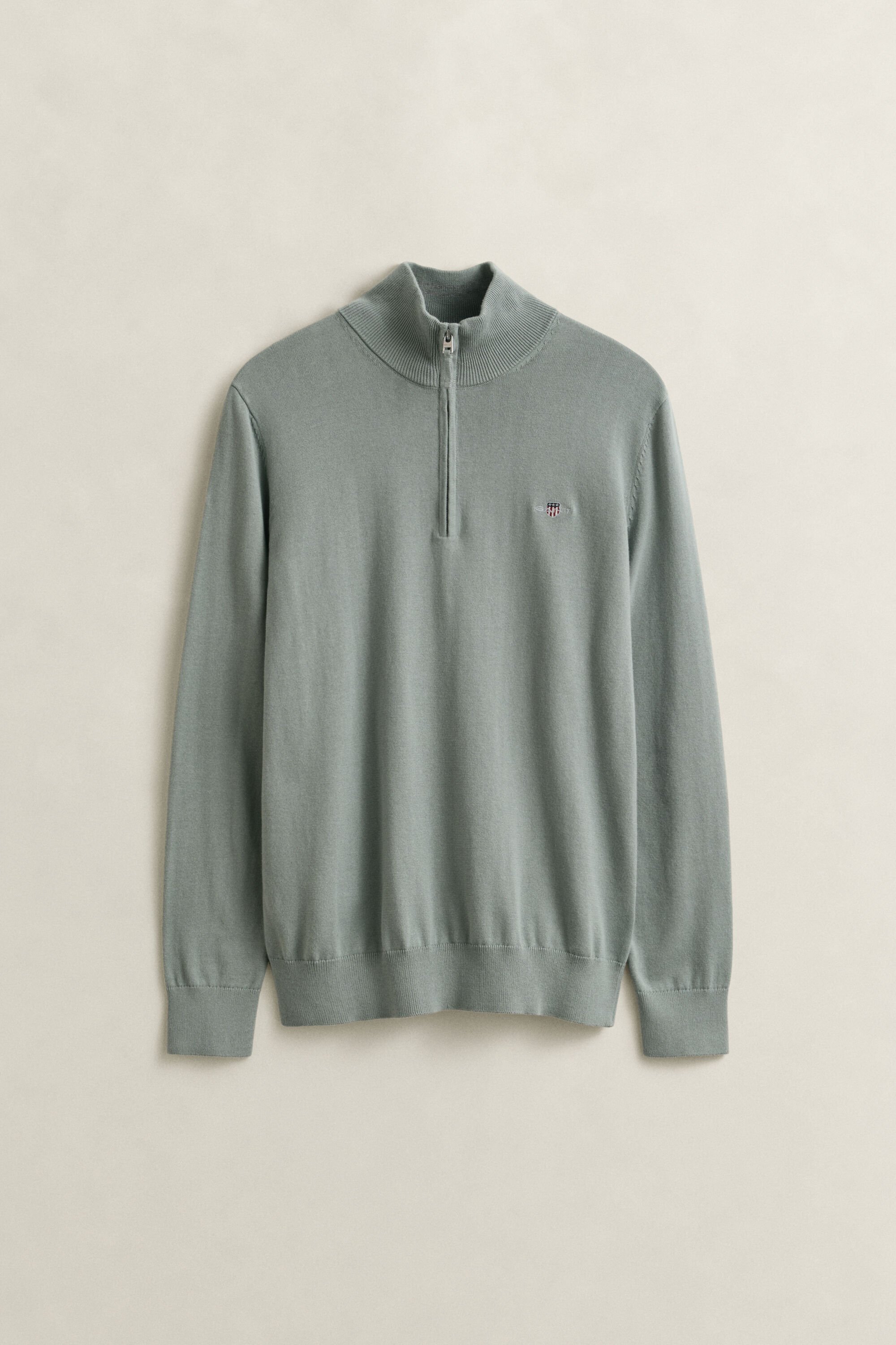 Pull à demi-zip en coton classique