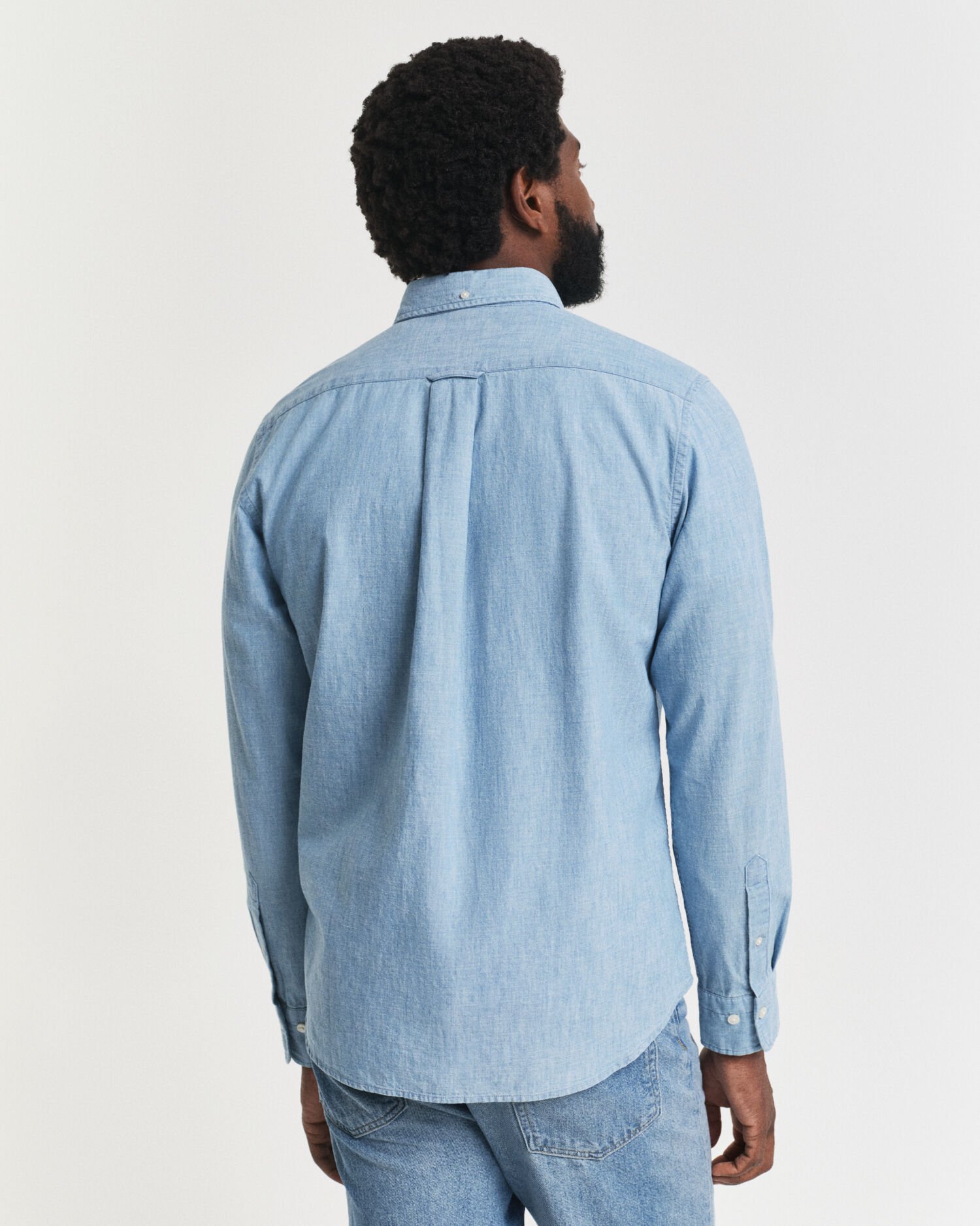 Chemise coupe regular en chambray indigo