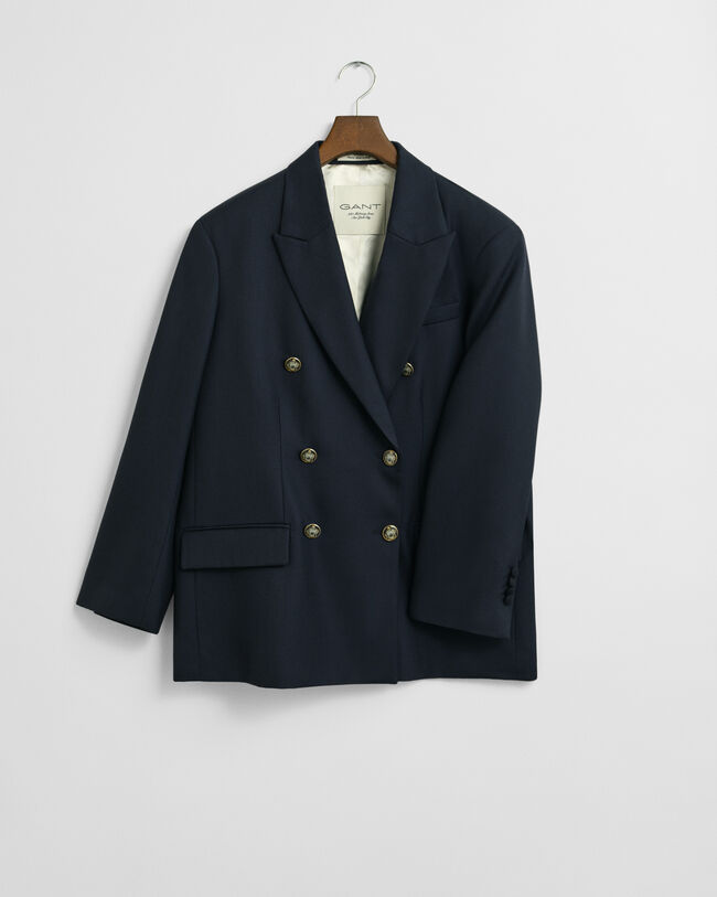Veste blazer ultra-ample en laine Hopsack