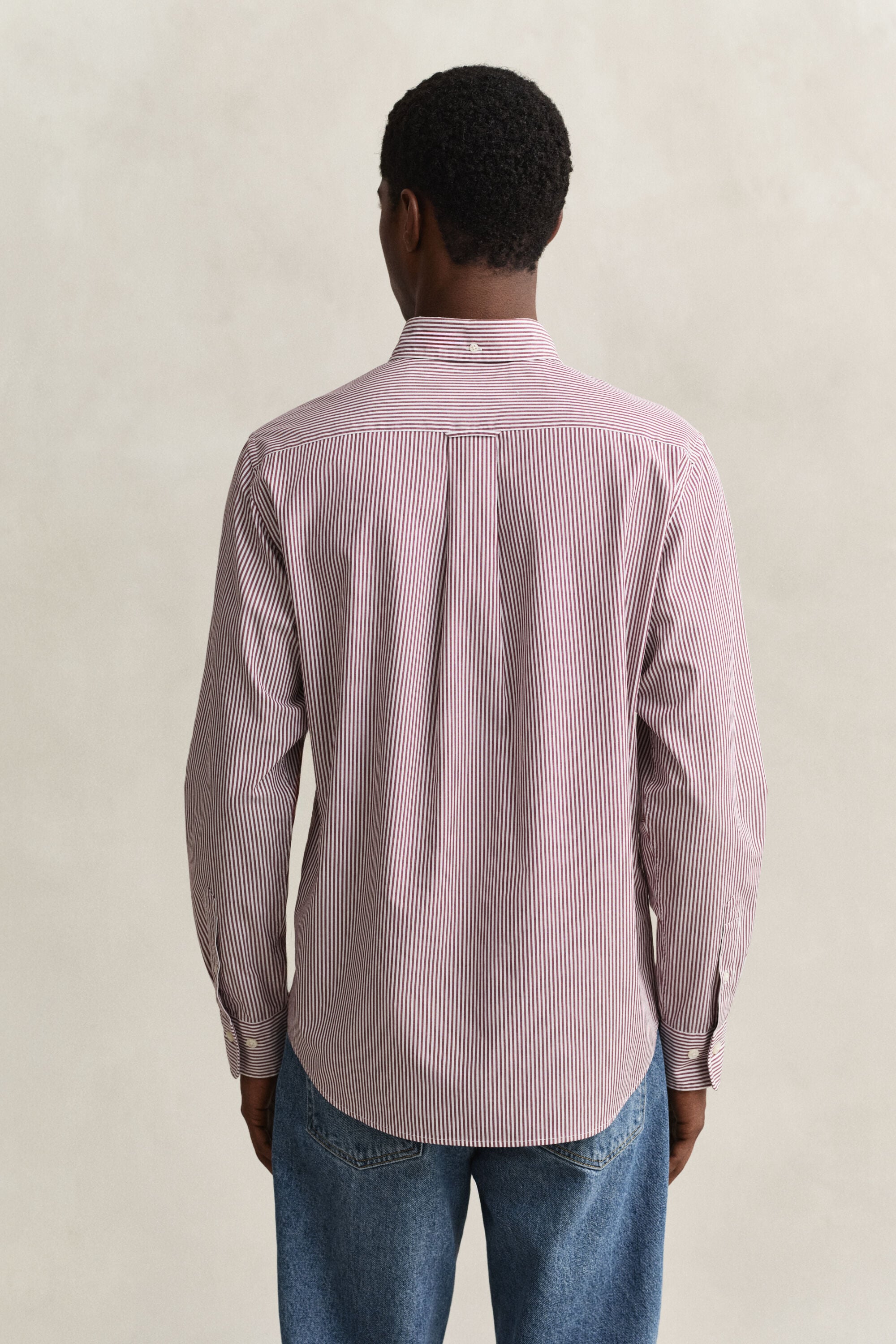 Chemise regular en popeline à rayures classique