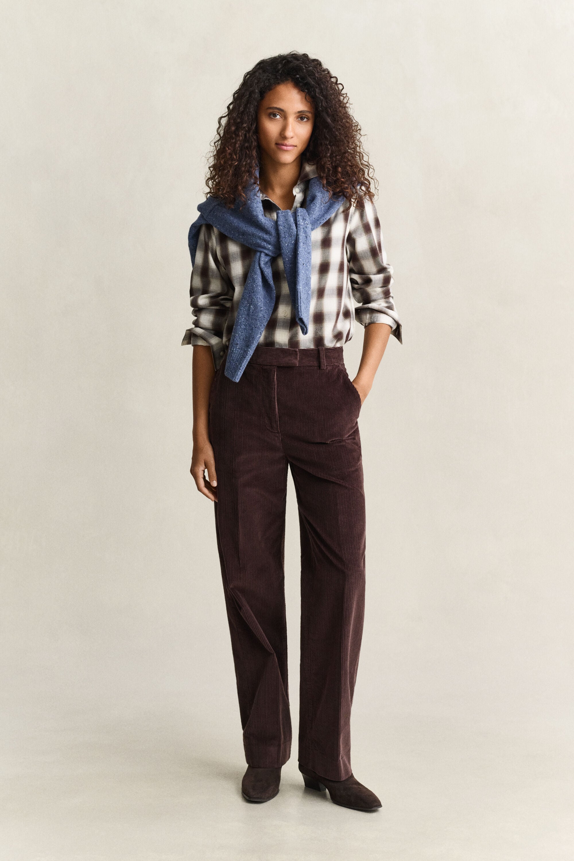 Pantalon habillé en velours côtelé