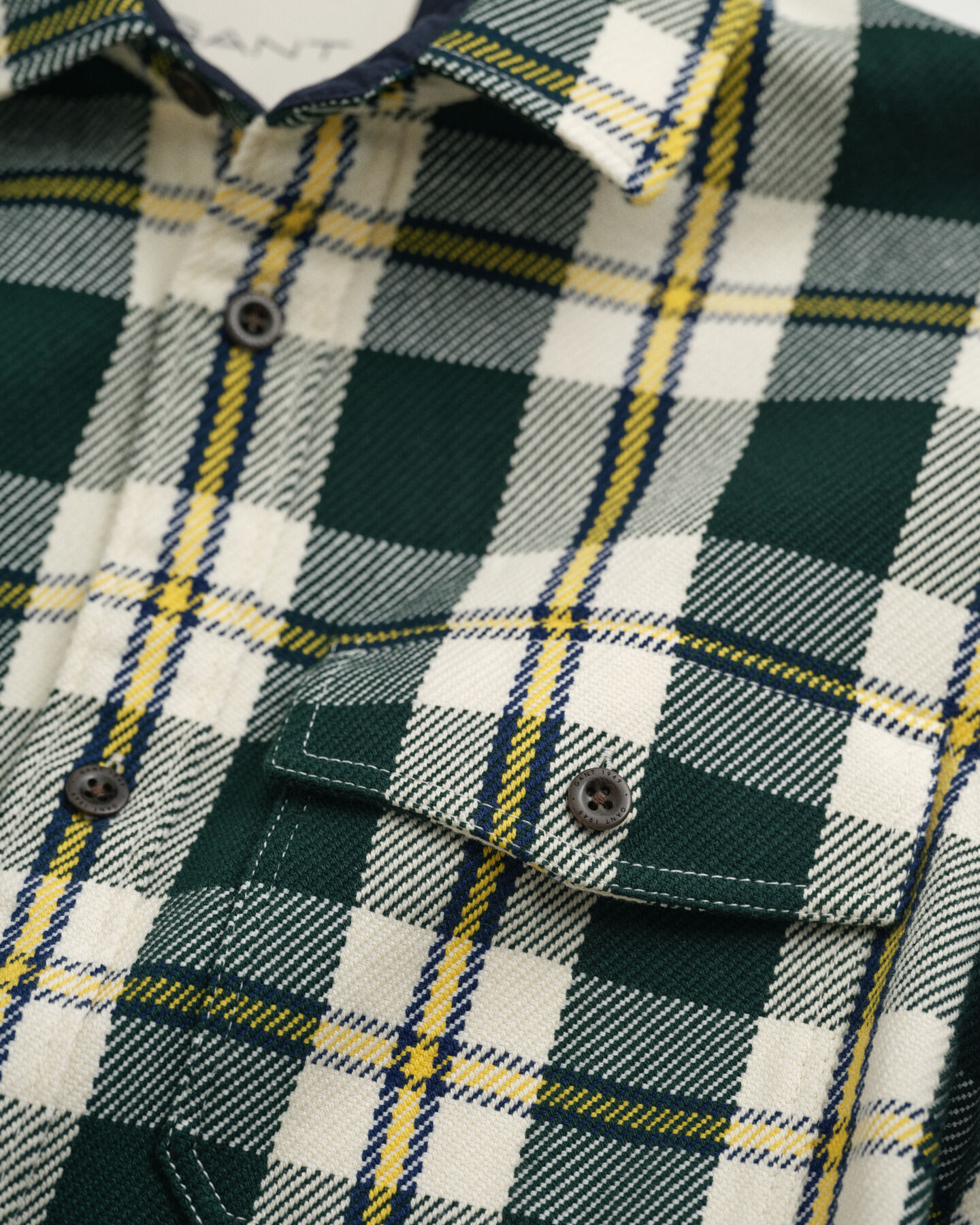 Surchemise en sergé épais à carreaux