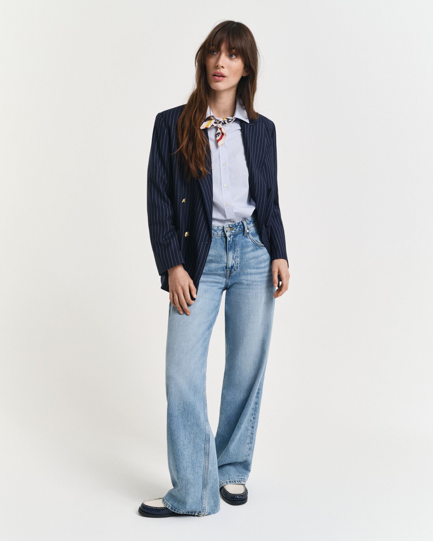 Chemise coupe regular classique en popeline à rayures