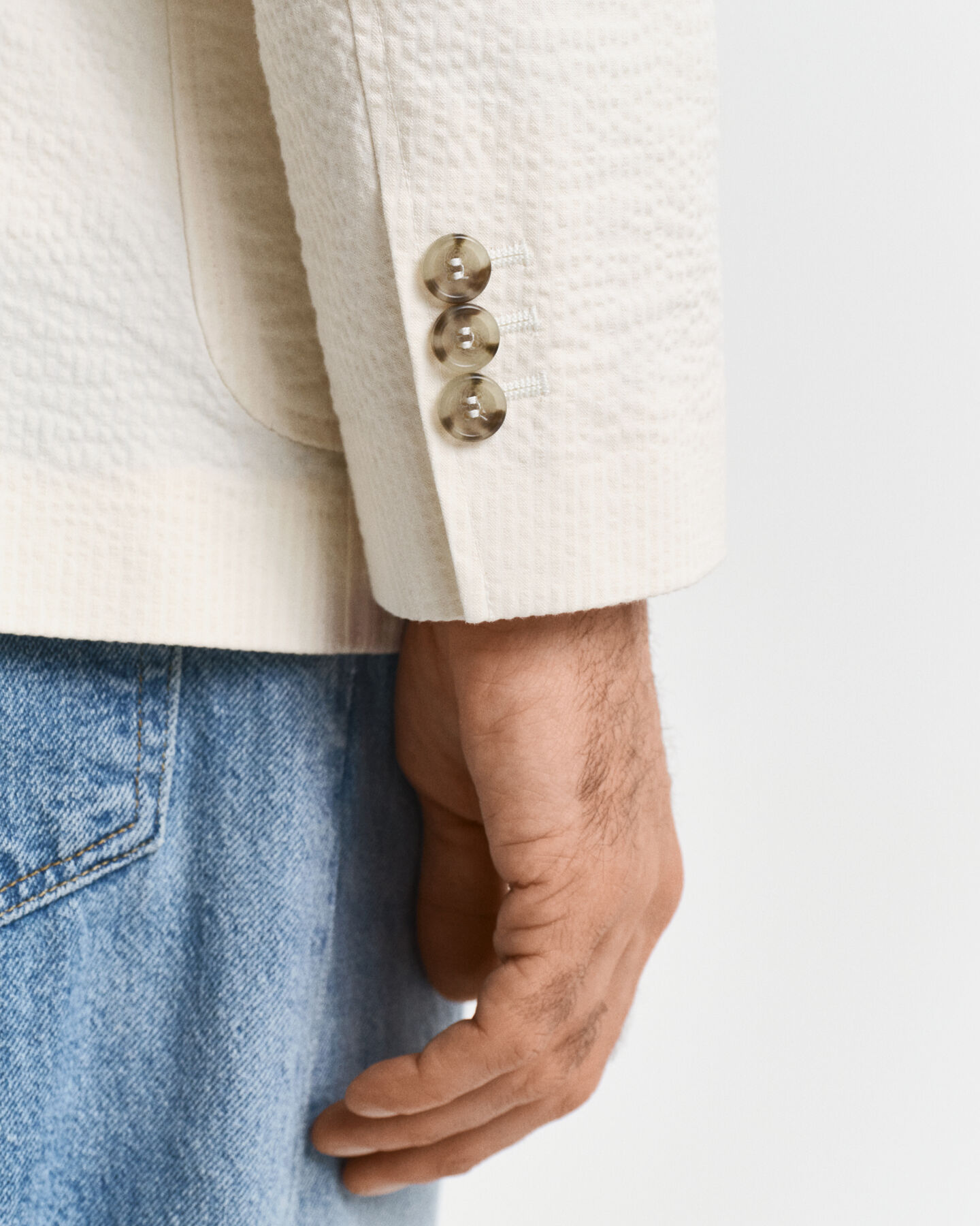 Veste de costume coupe slim en seersucker