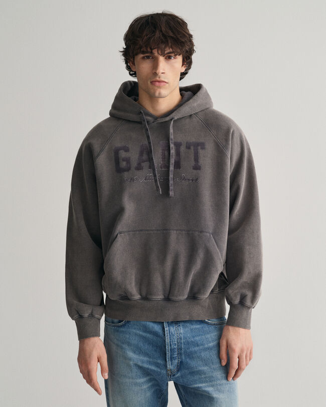 Sweat &agrave; capuche &agrave; d&eacute;lavage vintage