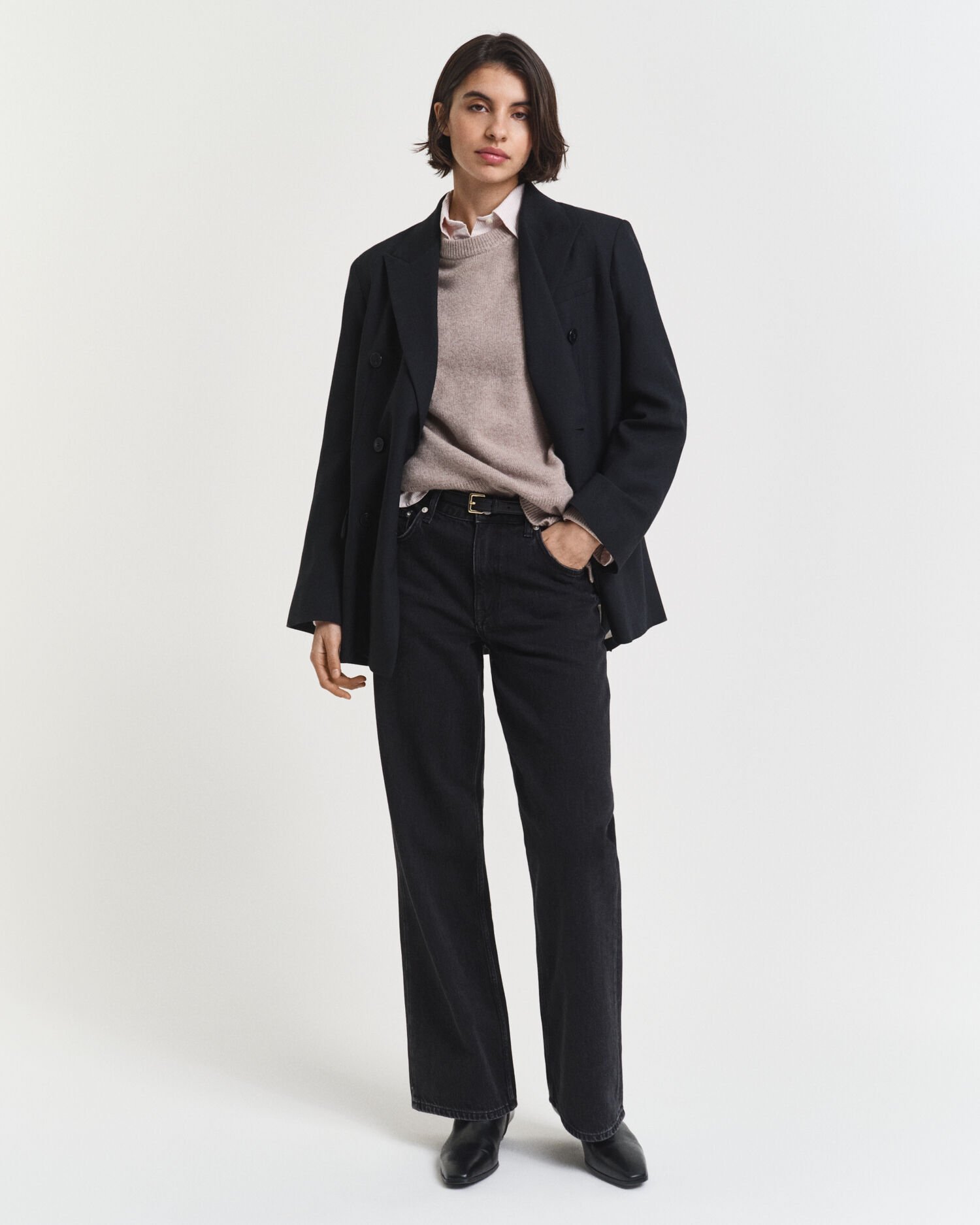 Pull col rond en laine et cachemire doux