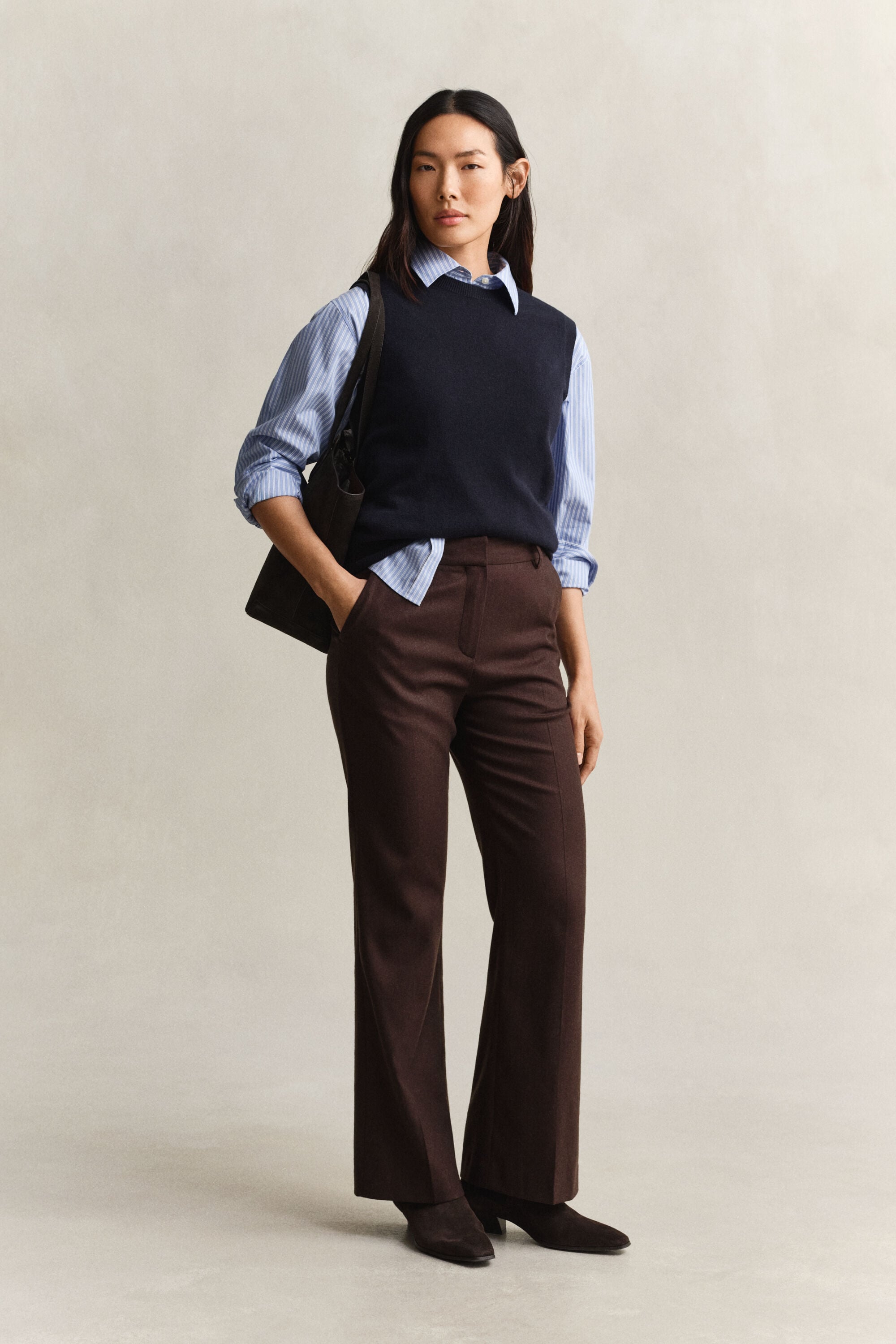 Pull sans manches en laine tricotée