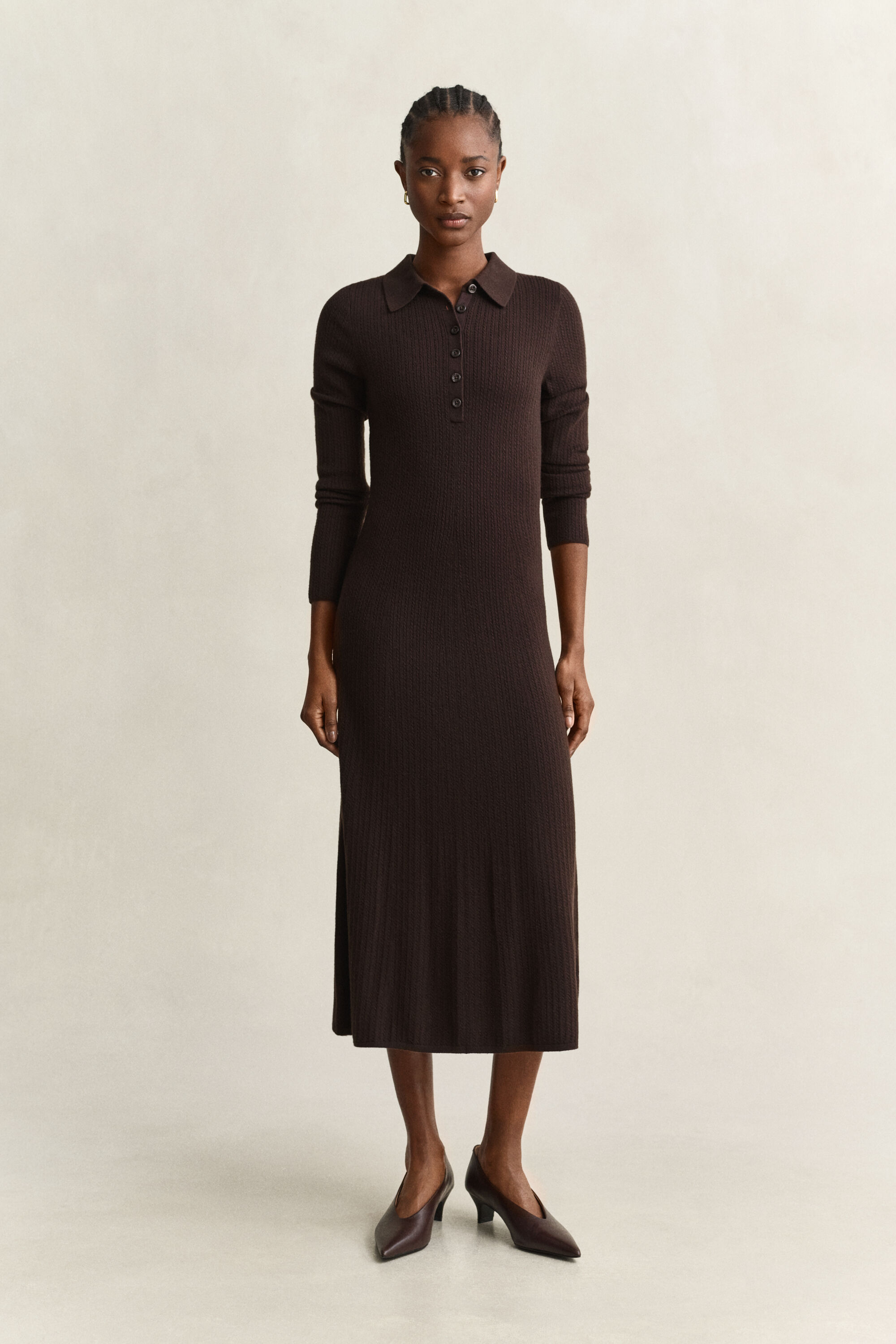 Robe en maille torsadée