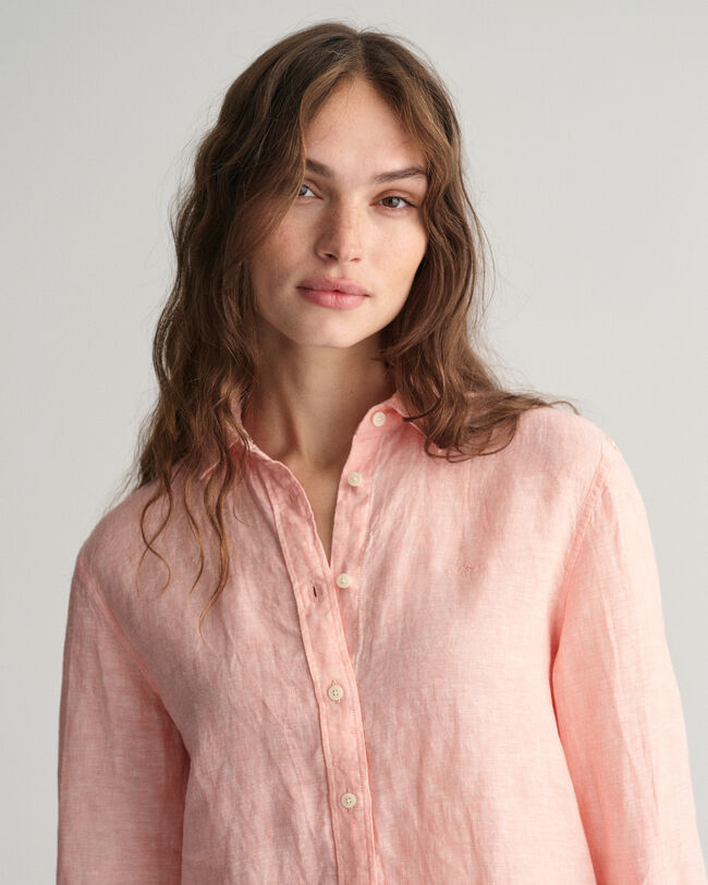 Chemise regular fit en chambray de lin
