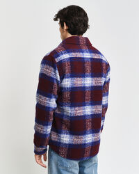 Surchemise à carreaux en laine mélangée