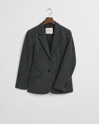 Veste blazer coupe regular en laine à motif pied-de-poule