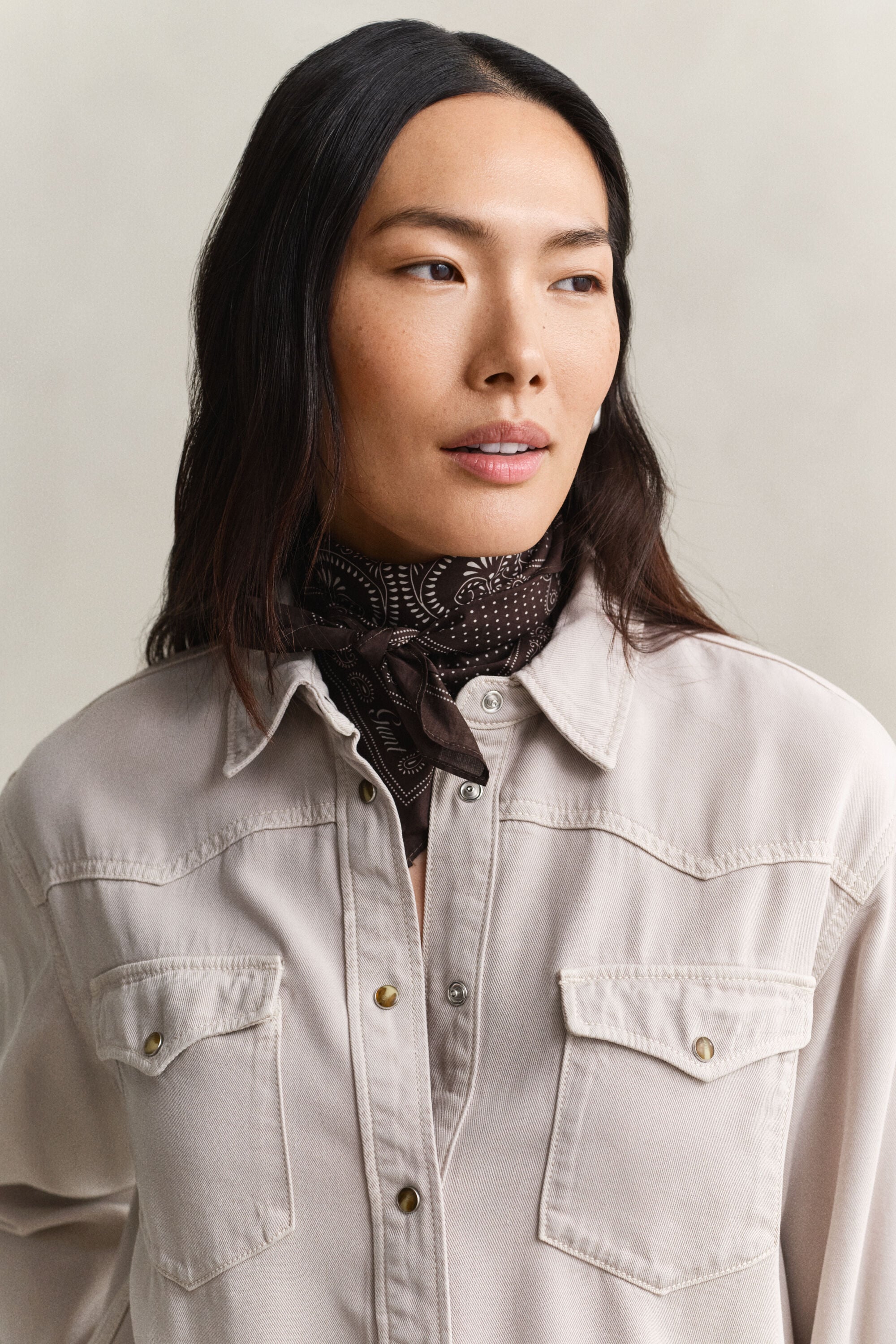 Chemise style ranger en sergé de denim