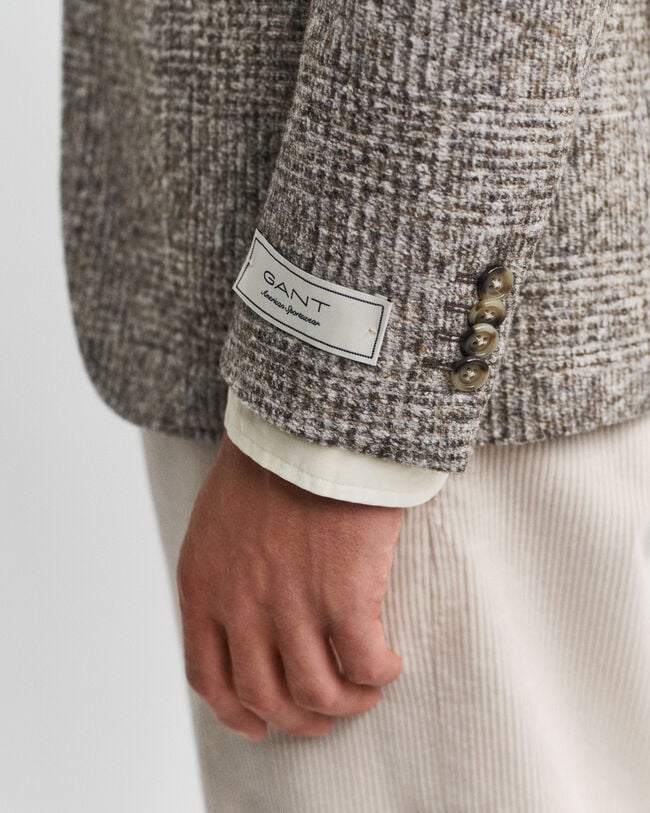 Veste blazer en maille à carreaux