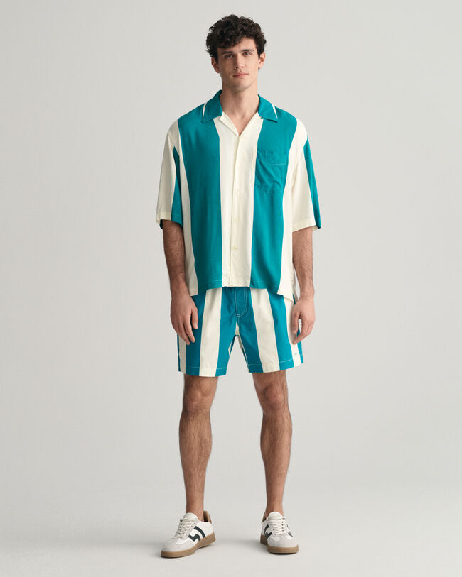 Chemise relaxed fit en viscose &agrave; manches courtes