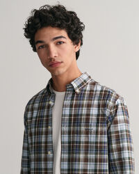 Chemise regular fit en popeline &agrave; carreaux moyens