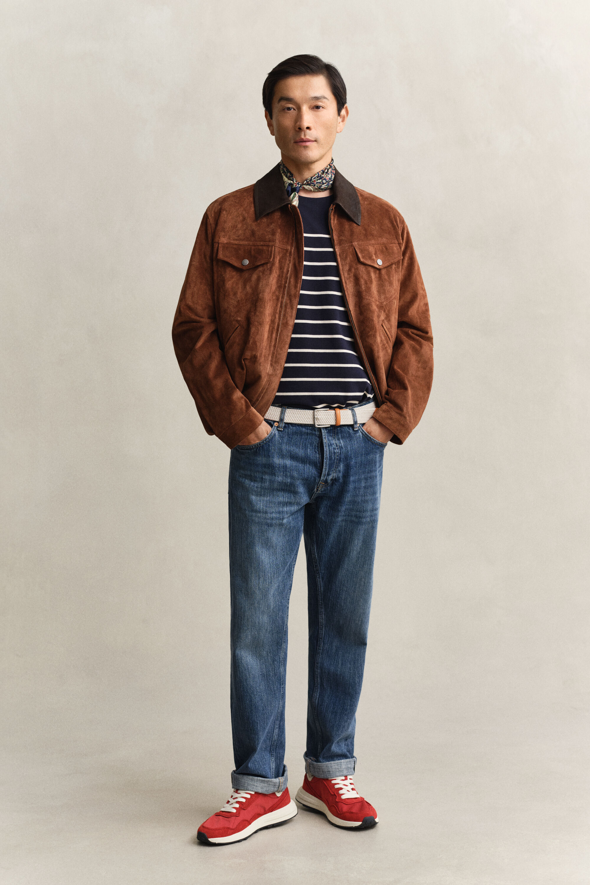 T-shirt à rayures placées