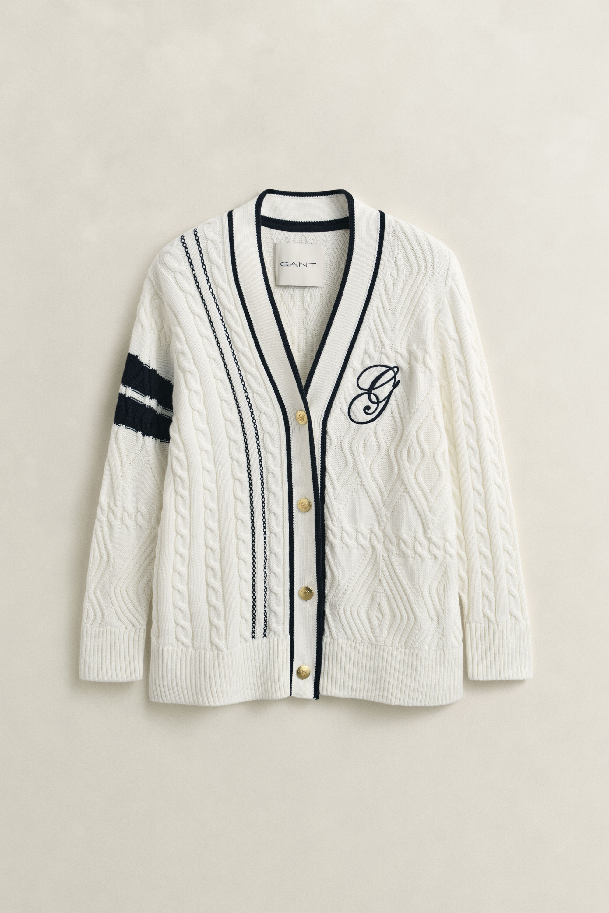 Cardigan Varsity de Gant en maille torsadée