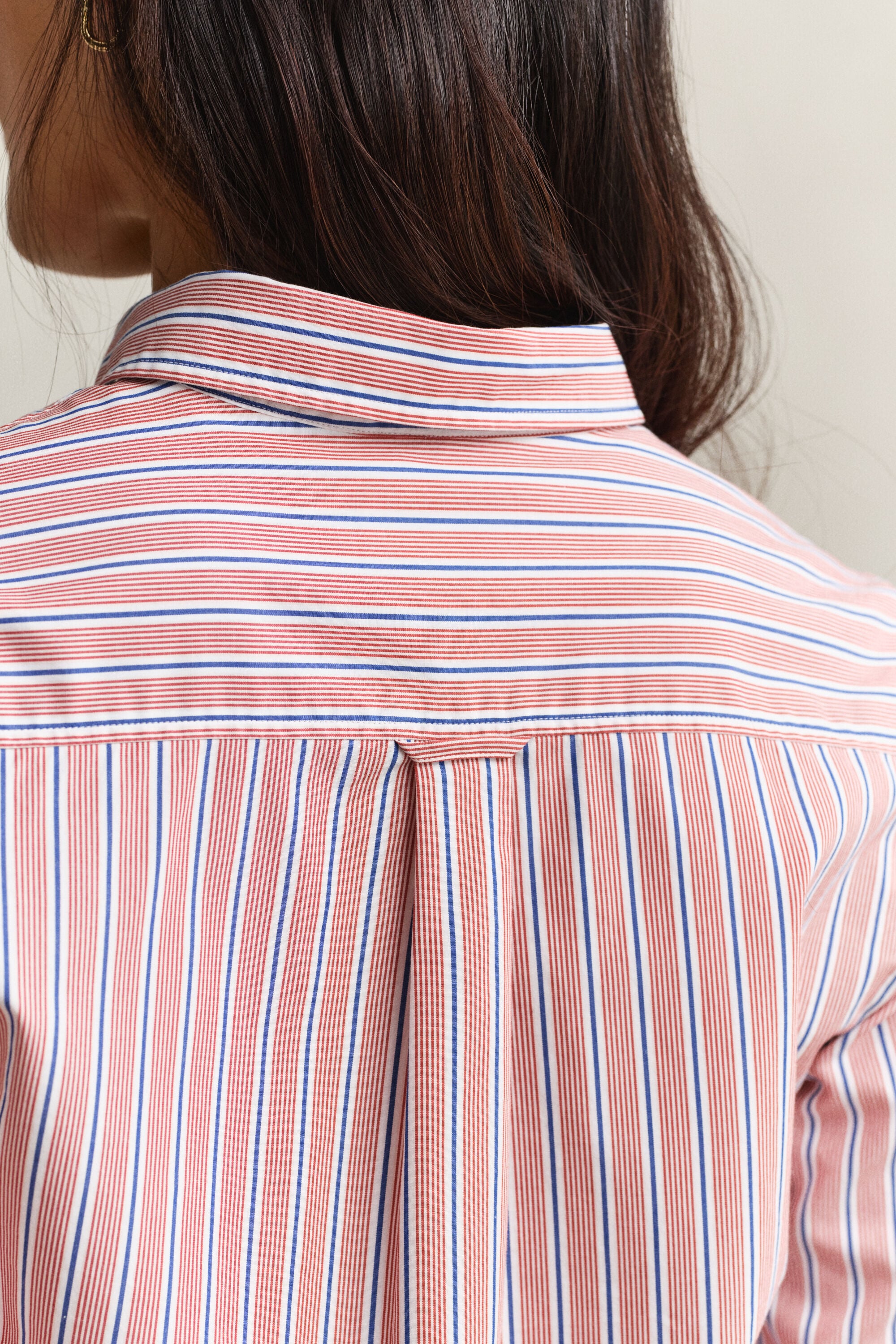 Chemise classique coupe regular en popeline à rayures