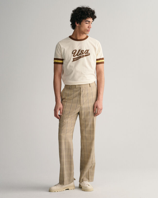 Pantalon élégant à carreaux