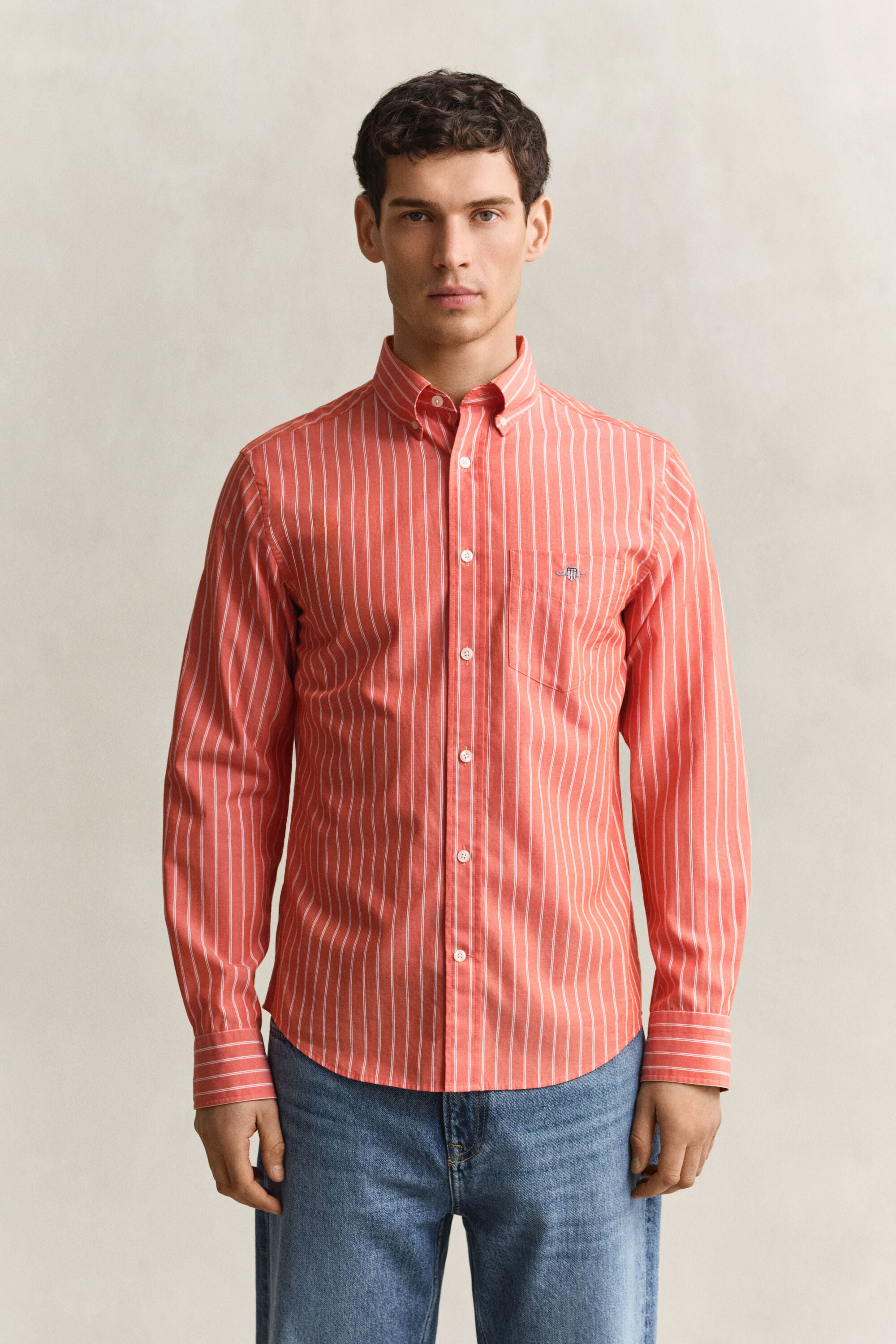 Chemise en popeline à rayures classique