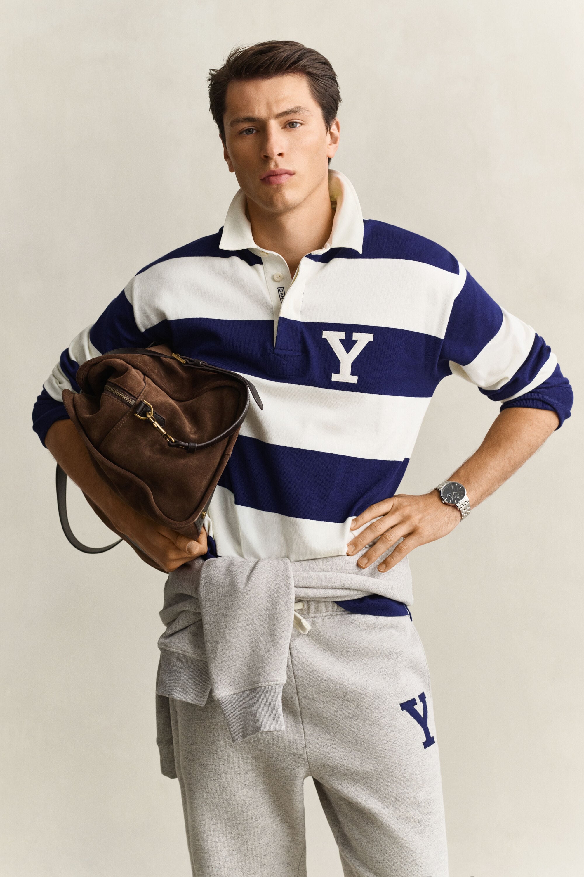 Heavy Rugger à rayures Gant x Yale