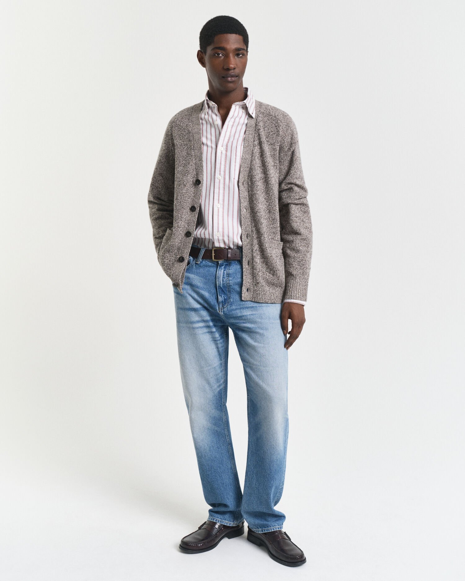 Cardigan en laine mélangée moulinée