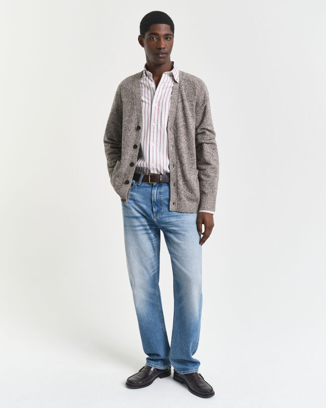 Cardigan en laine mélangée moulinée