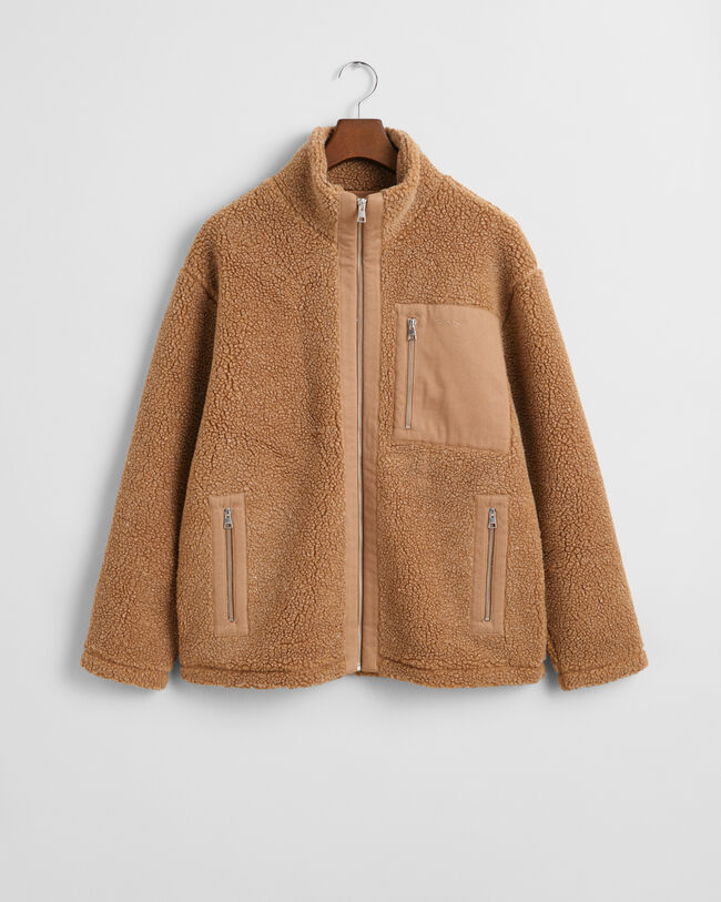 Polaire en laine mélangée façon colour-block