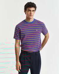 T-shirt gaufré à rayures