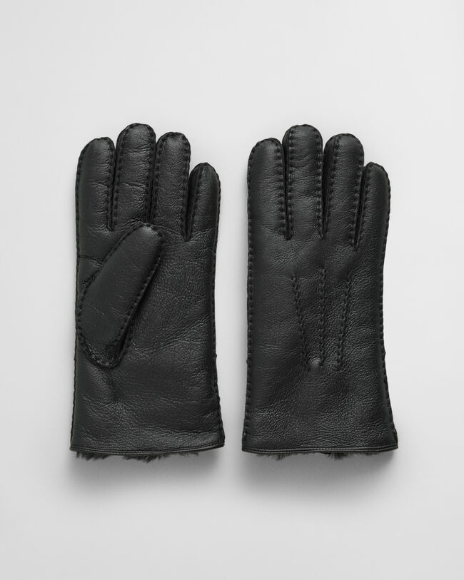 Gants en peau lainée