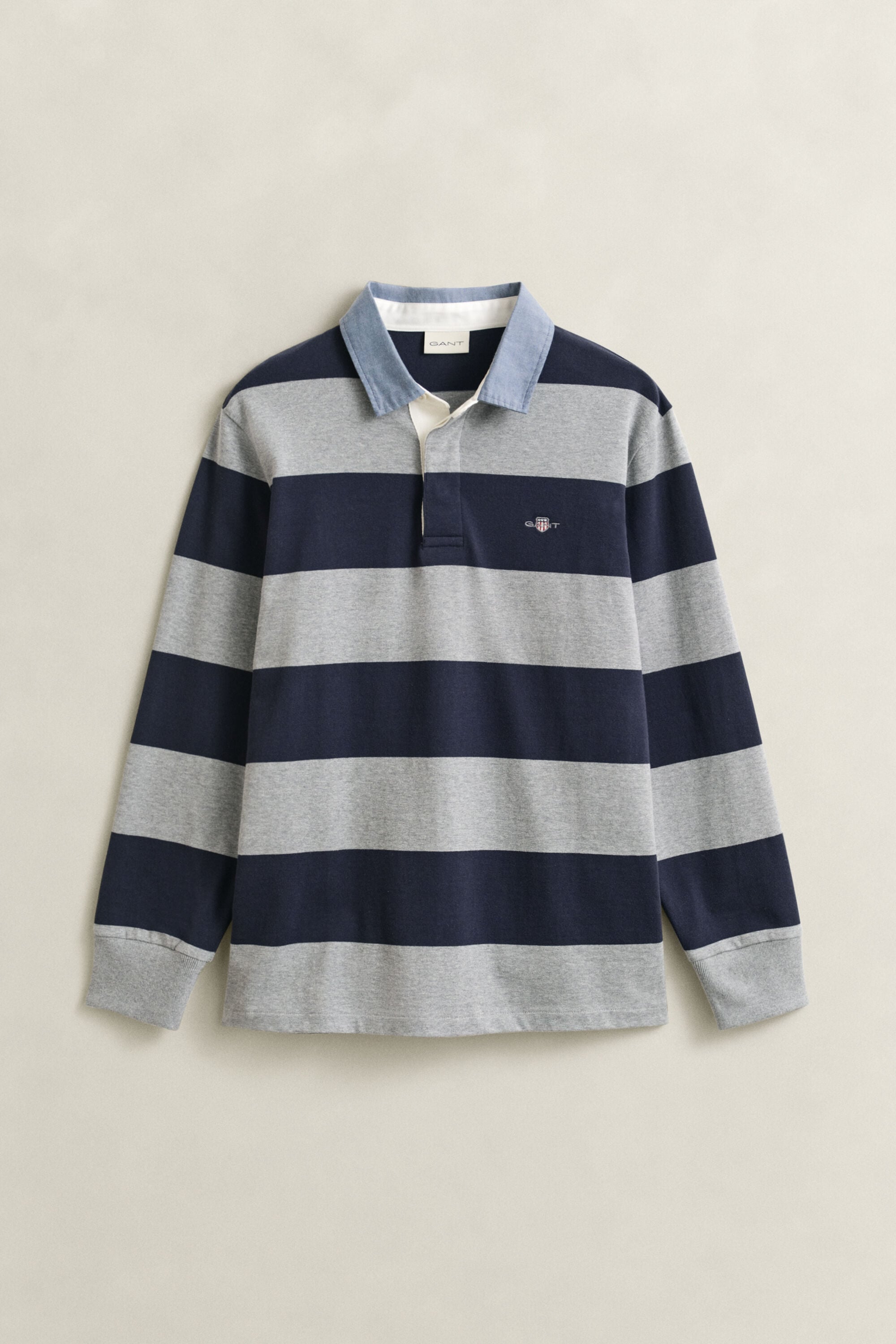 Heavy Rugger à rayures avec col en chambray