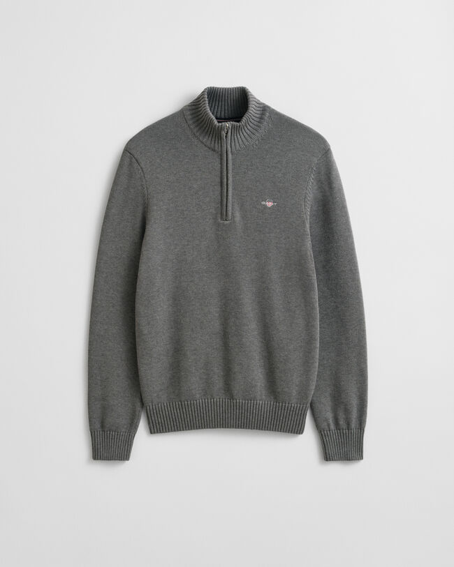 Pull en coton décontracté à demi-zip