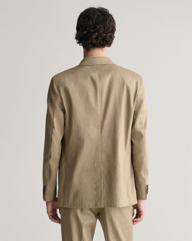 Veste blazer de costume en coton et lin