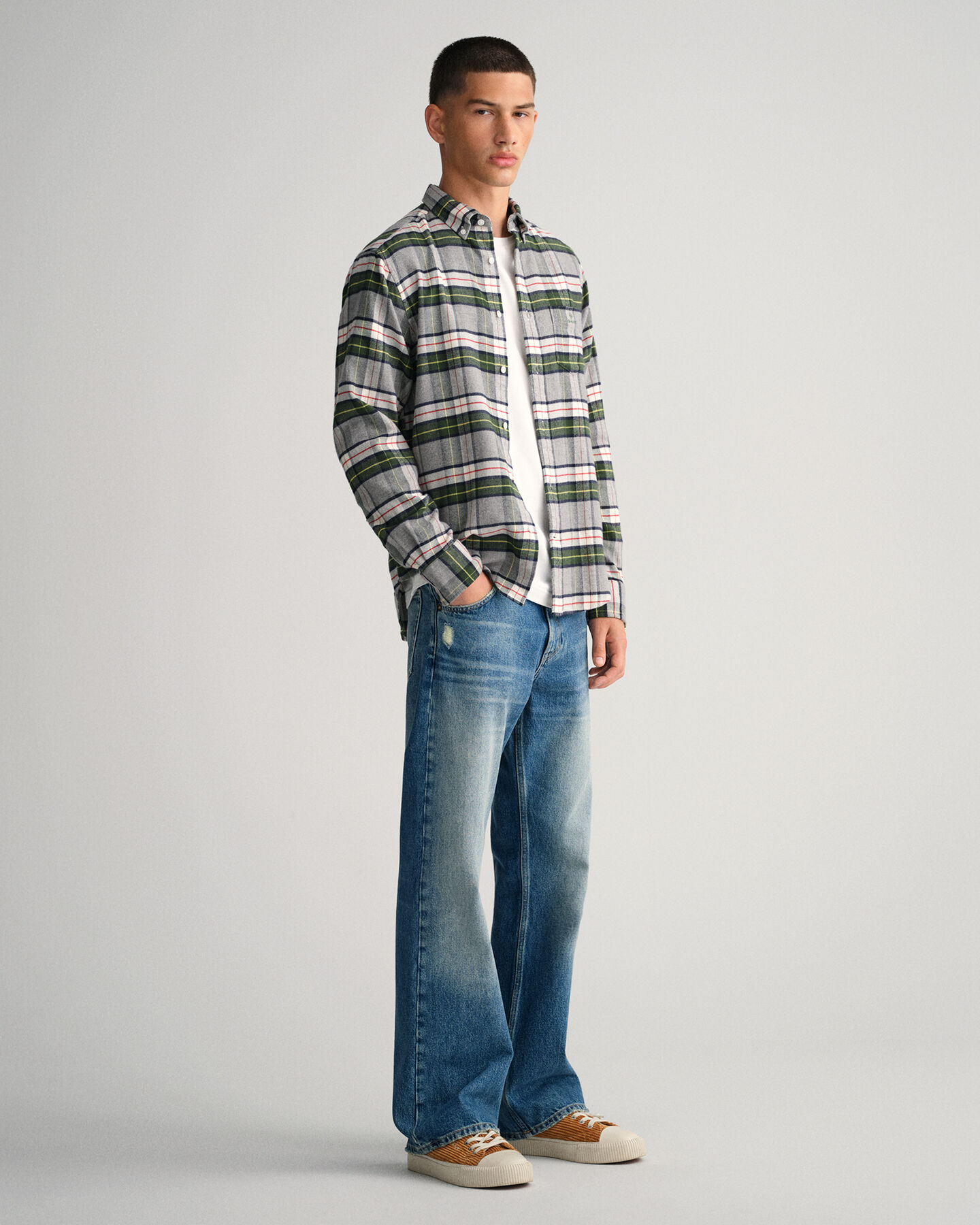 Chemise regular fit en flanelle &agrave; carreaux