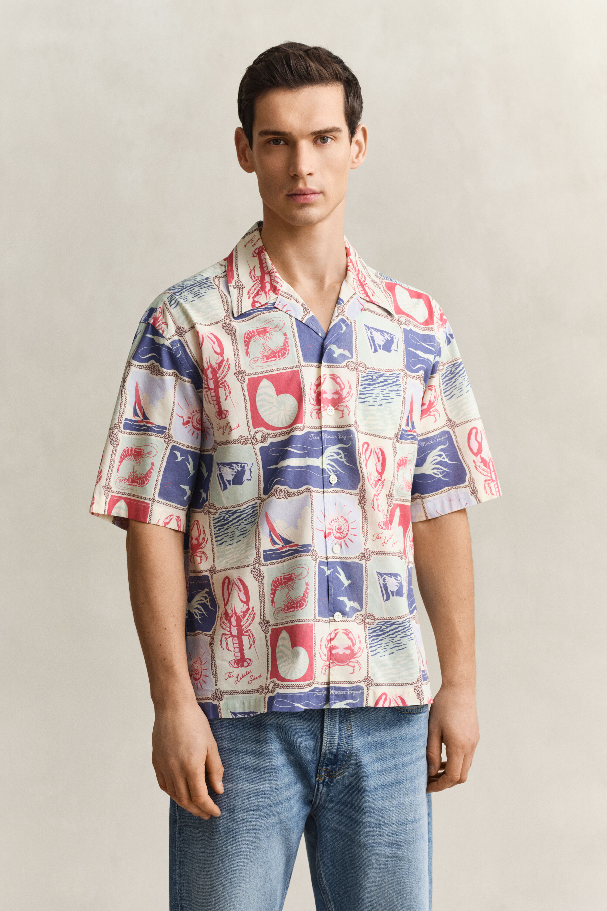 Chemise marine à manches courtes