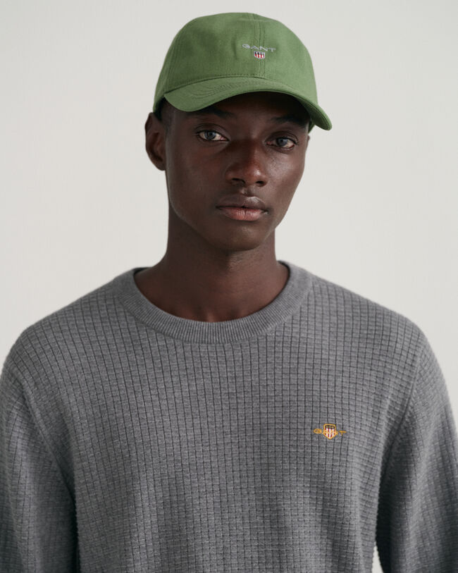 Pull ras du cou en coton Texture