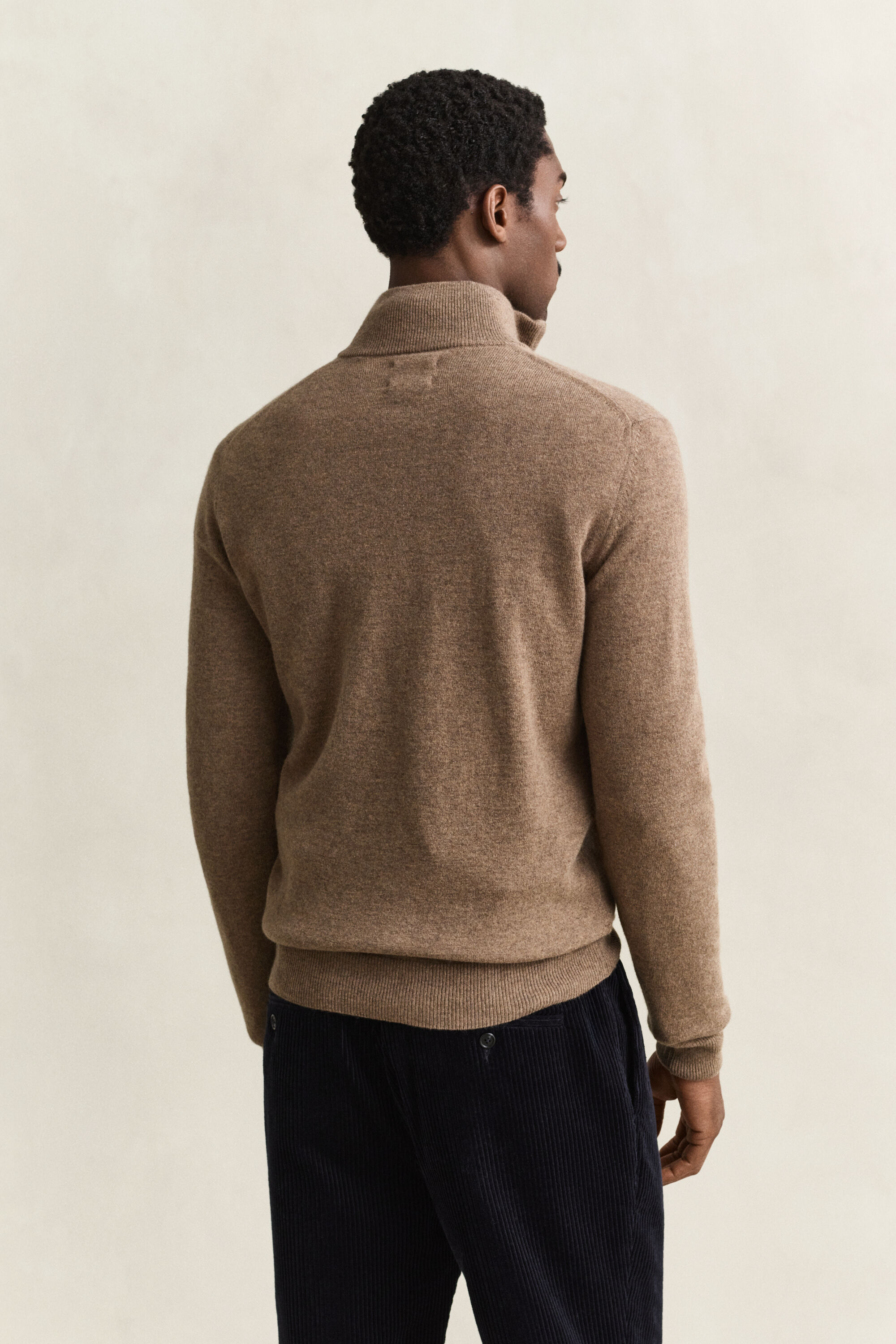 Pull à demi-zip en laine d’agneau