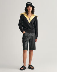 Sweat-shirt &agrave; demi-zip en colour-block