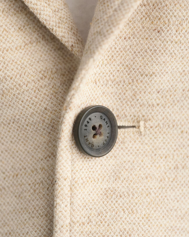 Veste blazer slim fit en coton et lin