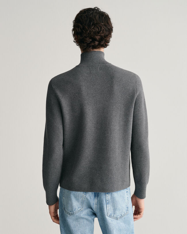 Pull &agrave; demi-zip en coton Milano Knit