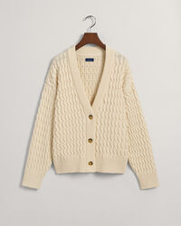 Cardigan col V en coton Textured