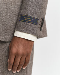 Veste de costume coupe slim en flanelle à chevrons