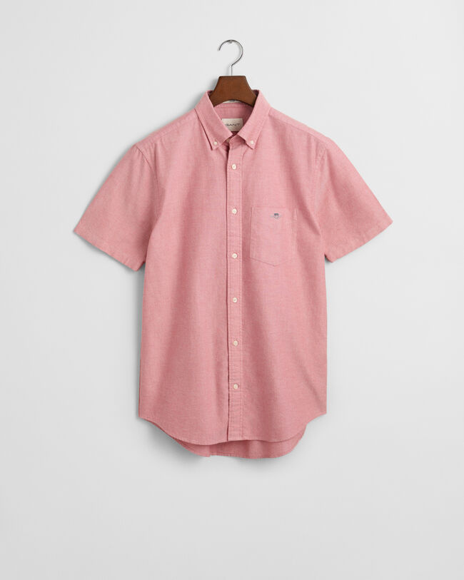Chemise regular fit classique en coton Oxford &agrave; manches courtes