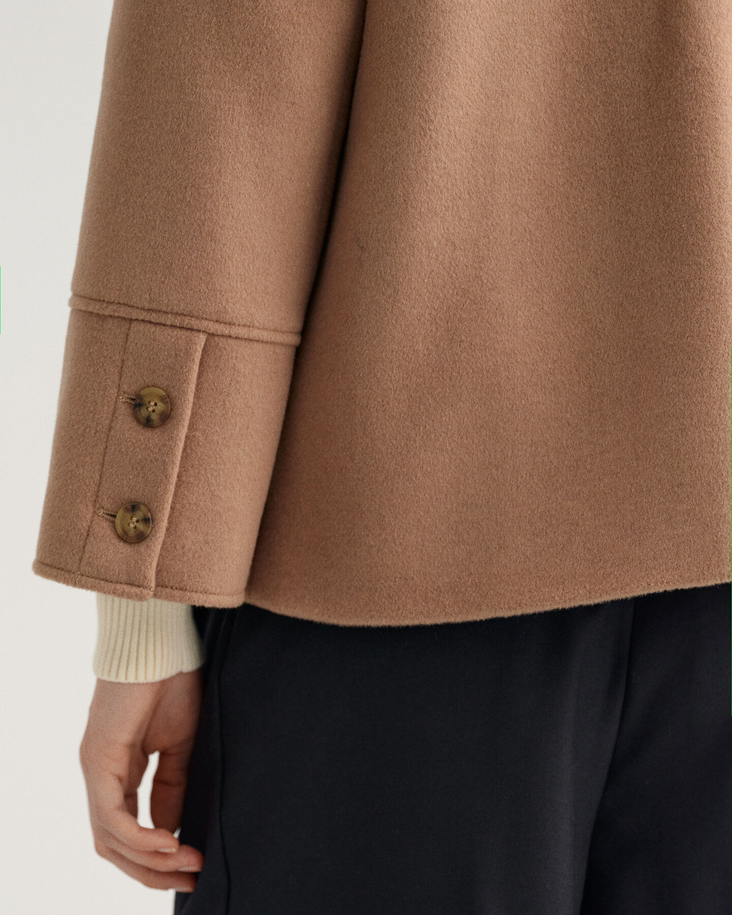 Veste courte en laine m&eacute;lang&eacute;e