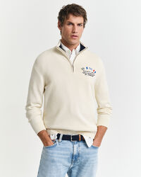 Pull &agrave; demi-zip avec drapeaux maritimes