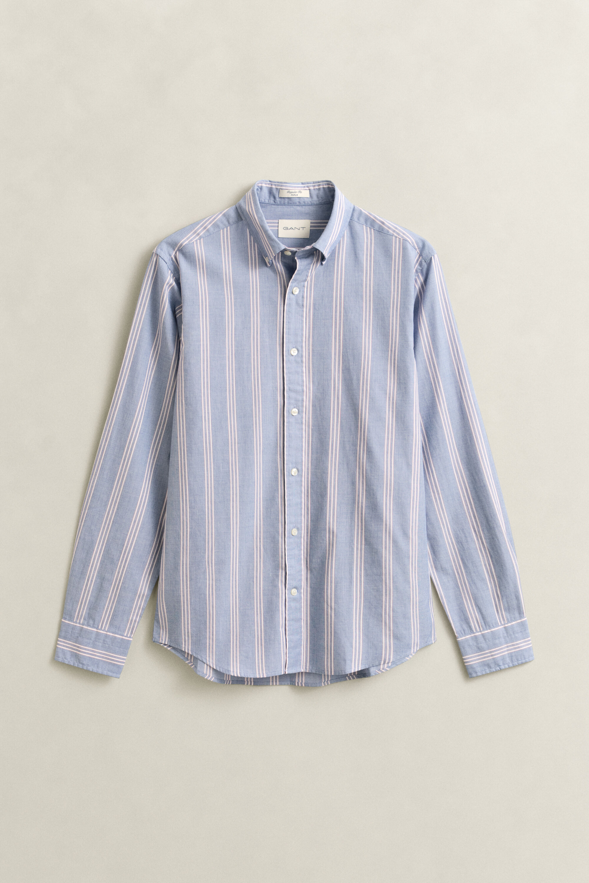 Chemise coupe regular en popeline à rayures en fil-à-fil
