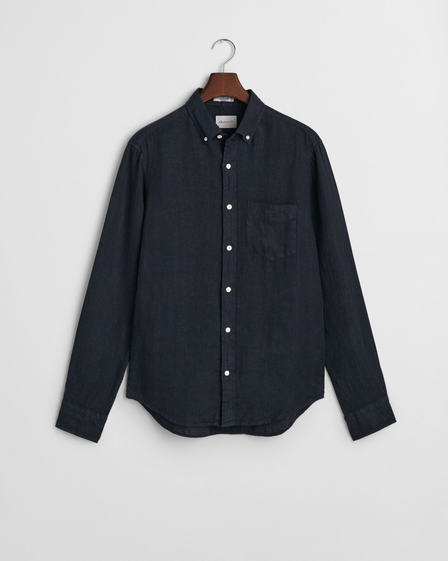 Chemise regular fit en lin teint en pièce