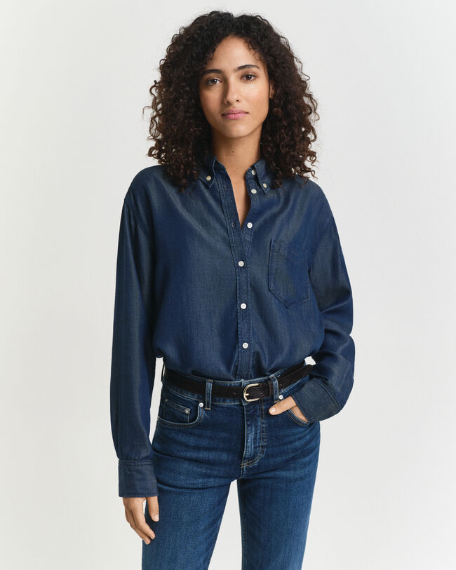 Chemise coupe décontractée Indigo